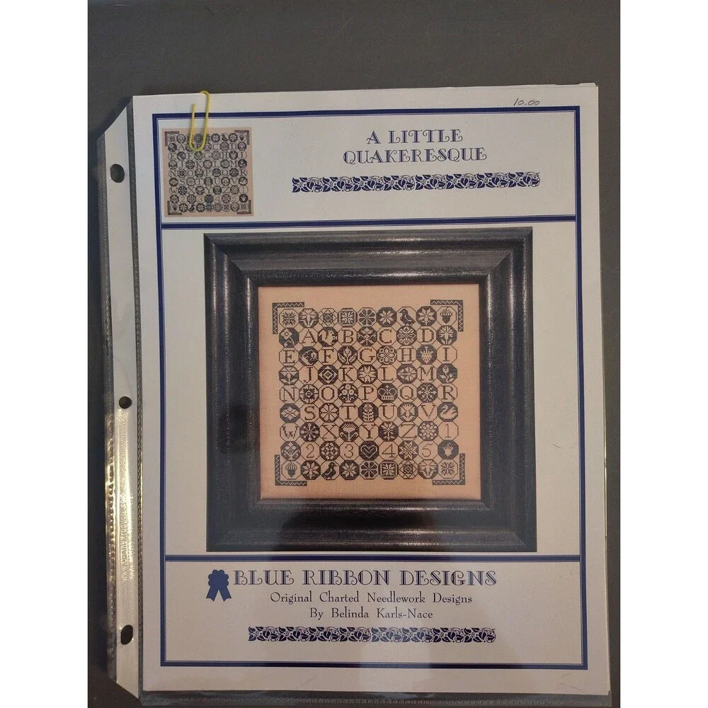 Blue Ribbon Designs A Little Quakeresque Cross Stitch Chart Pattern Sampler BRD